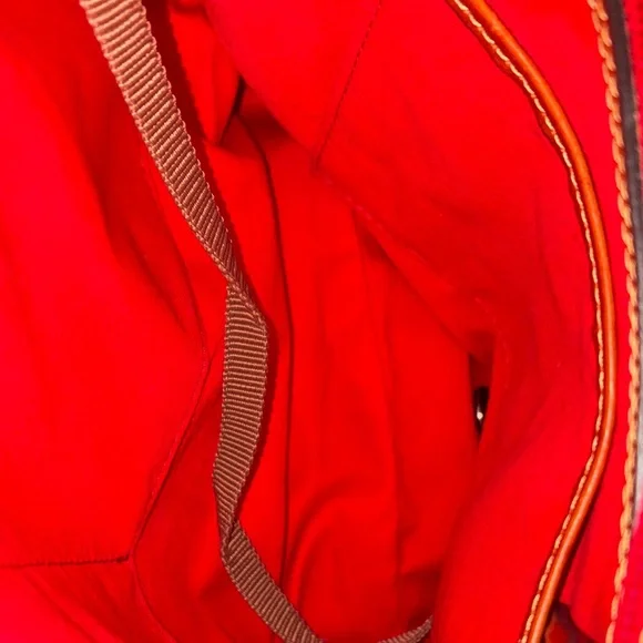 Dooney and Burke NWOT Orange Crossbody Shoulder Bag with Front Zip Pocket - Picture 3 of 9